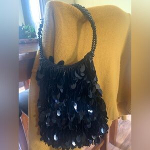 Source Unknown Black Sequin Shoulder Bag